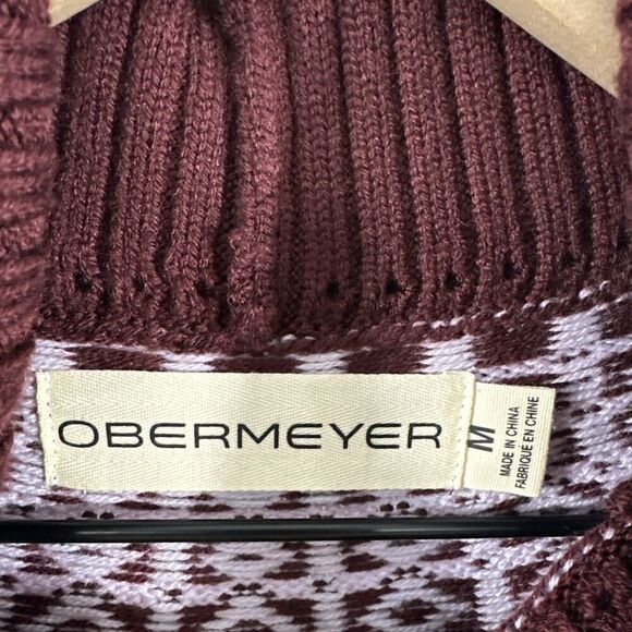 Obermeyer Lily Burgundy Red Merino Wool Blend Turtleneck Sweater Womens Size M - Picture 3 of 13